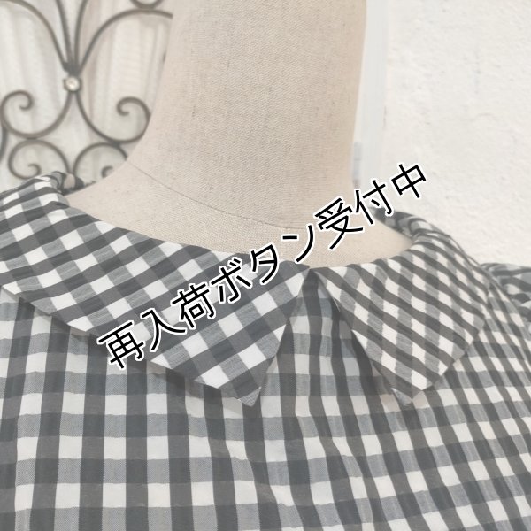 画像2: 【SuperBeauty  】ギンガムチェック柄チュニックブラウス (2)