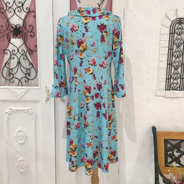 画像7: 【16,000円 →超特価 5900円＜在庫限り＞クーポン/POINT不可】★バラ柄プリント襟フリルワンピース (7)