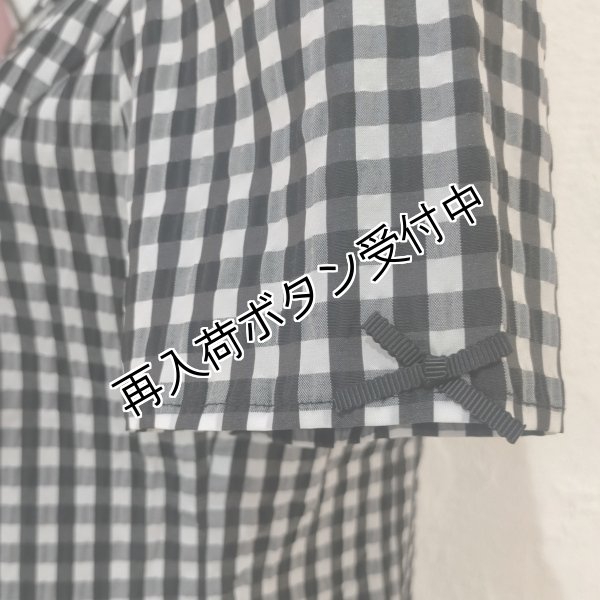 画像5: 【SuperBeauty  】ギンガムチェック柄チュニックブラウス (5)