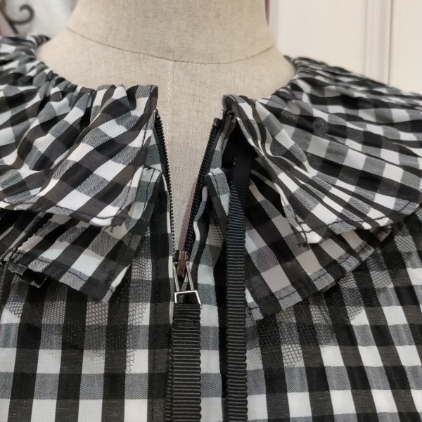 画像3: 【SuperBeauty  】★ギンガムチェック柄ジップアップブルゾン (3)