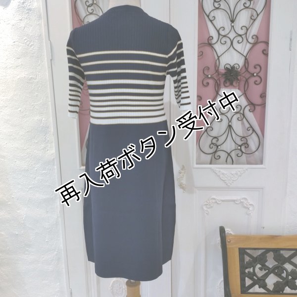 画像11: 【SuperBeauty  】★配色ボーダー柄ニットワンピース (11)
