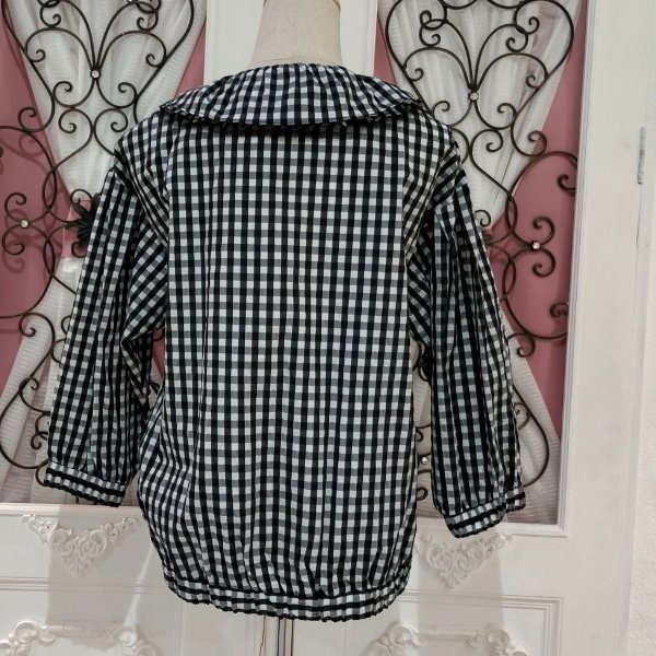 画像6: 【SuperBeauty  】★ギンガムチェック柄ジップアップブルゾン (6)