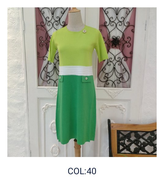 画像7: 【SuperBeauty  】★ウェスト配色ニットワンピース (7)