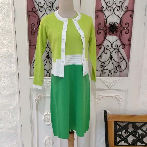 画像11: 【SuperBeauty  】★ウェスト配色ニットワンピース (11)