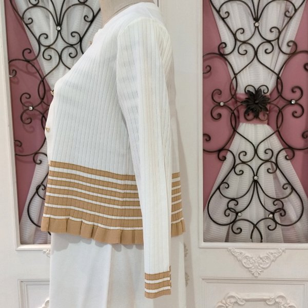画像5: 【SuperBeauty  】★裾ボーダー柄ニットカーディガン (5)