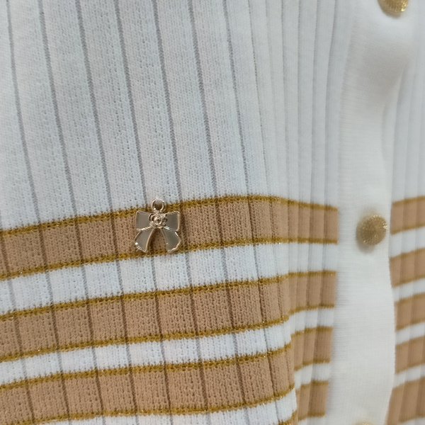 画像8: 【SuperBeauty  】★裾ボーダー柄ニットカーディガン (8)