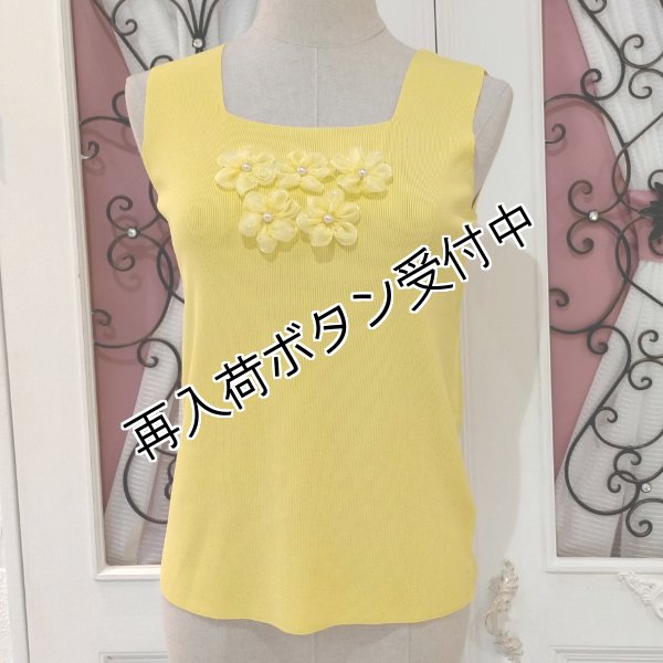 画像8: 【SuperBeauty  】胸元花モチーフ付ノースリーブニット (8)