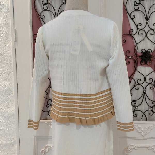 画像6: 【SuperBeauty  】★裾ボーダー柄ニットカーディガン (6)