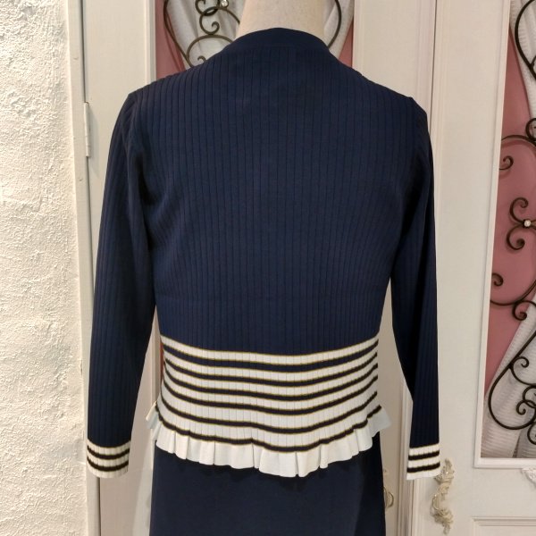 画像12: 【SuperBeauty  】★裾ボーダー柄ニットカーディガン (12)