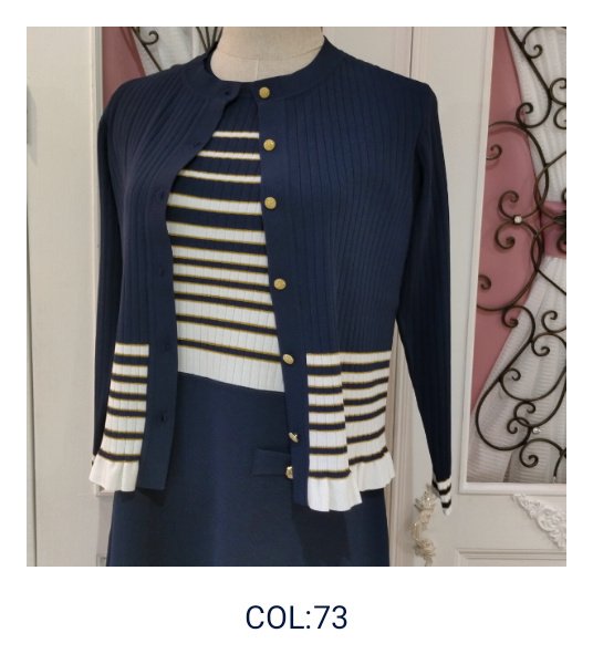 画像9: 【SuperBeauty  】★裾ボーダー柄ニットカーディガン (9)