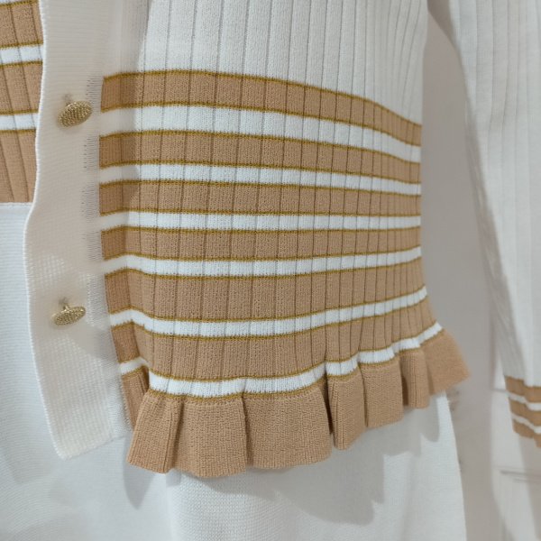 画像4: 【SuperBeauty  】★裾ボーダー柄ニットカーディガン (4)