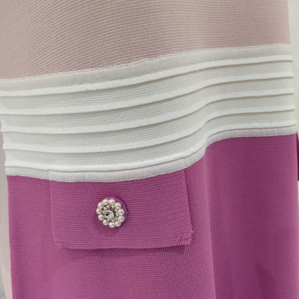 画像4: 【SuperBeauty  】★ウェスト配色ニットワンピース (4)