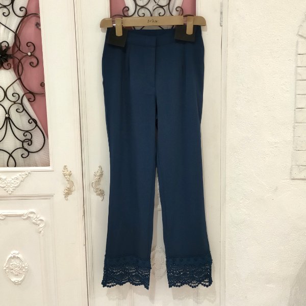 画像9: 【●半額以下SALE● LaLa 】裾総レース・パールパンツ  送料220円代引は通常送料 (9)