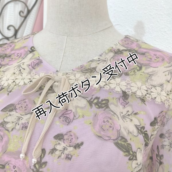 画像2: 【SuperBeauty  】バラプリントパワーネット素材チュニック (2)