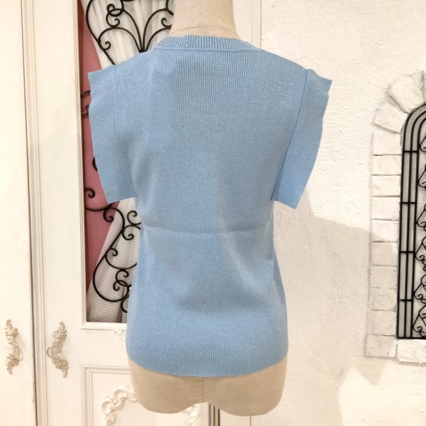 画像4: 【超特価 3,900円＜在庫限り＞クーポン/POINT不可】ラメ入りフレンチスリーブニット《送料220円代引は通常送料》 (4)