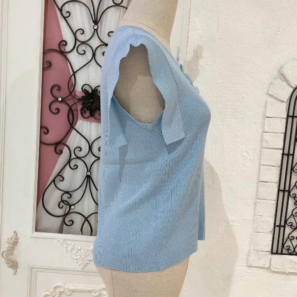 画像3: 【超特価 3,900円＜在庫限り＞クーポン/POINT不可】ラメ入りフレンチスリーブニット《送料220円代引は通常送料》 (3)