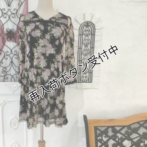 画像7: 【SuperBeauty  】バラプリントパワーネット素材チュニック (7)