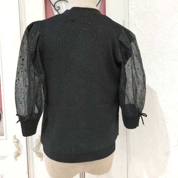 画像17: 【SuperBeauty  】袖レースラメ入りニットカーディガン (17)