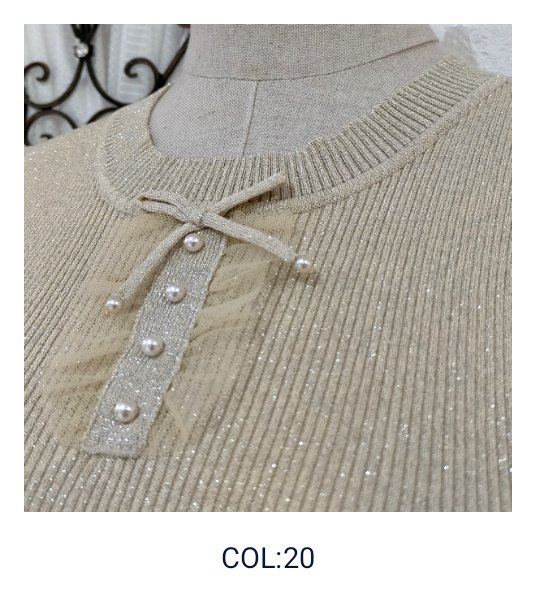 画像13: 【超特価 3,900円＜在庫限り＞クーポン/POINT不可】ラメ入りフレンチスリーブニット《送料220円代引は通常送料》 (13)