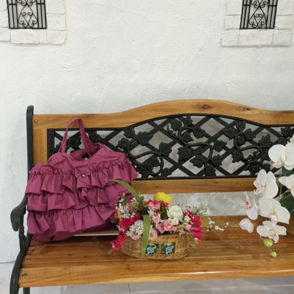 画像2: 【バッグ・小物特集　送料無料・ポイント購入不可】フリルエコバッグM (2)