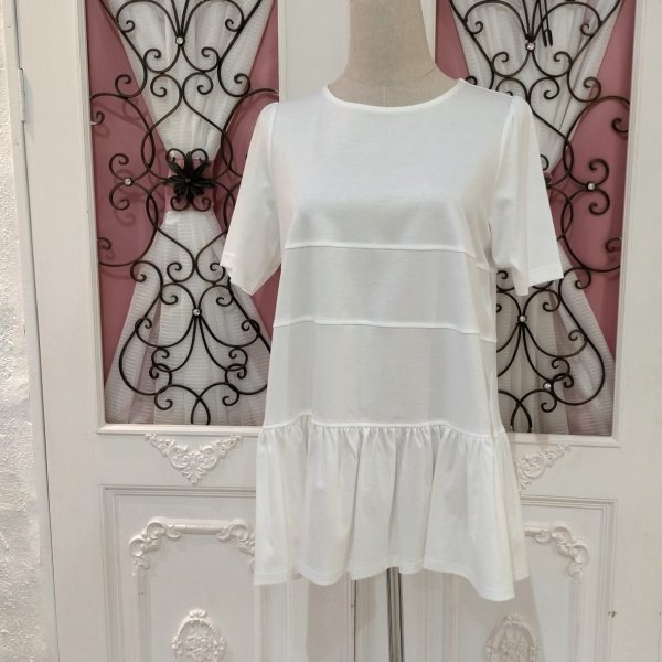 画像3: 【●50%OFF以下●さらにPOINT&クーポンOK エクラタン】1036パール付リボンティアードカットソー＜単品送料220円(代引き通常送料)＞ (3)