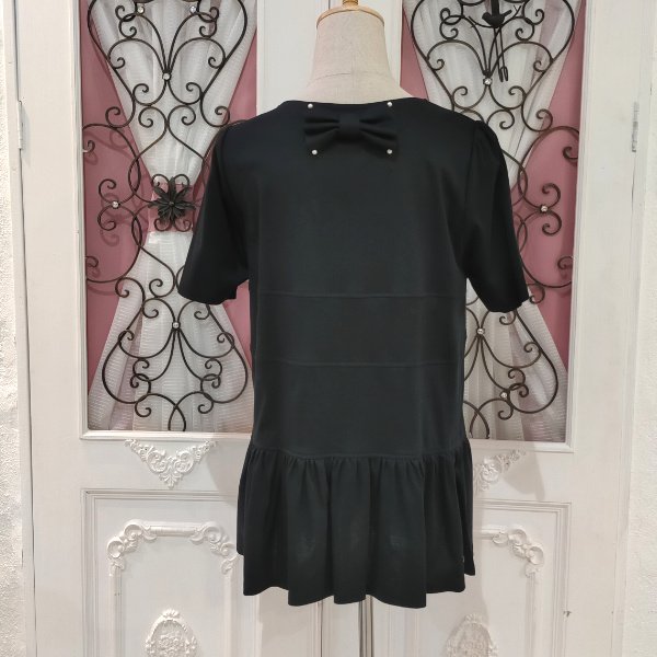 画像4: 【●50%OFF以下●さらにPOINT&クーポンOK エクラタン】1036パール付リボンティアードカットソー＜単品送料220円(代引き通常送料)＞ (4)