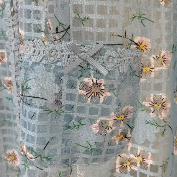 画像5: 【SuperBeauty  】透かし格子柄×花プリントの ジップアップVネックジャケット (5)