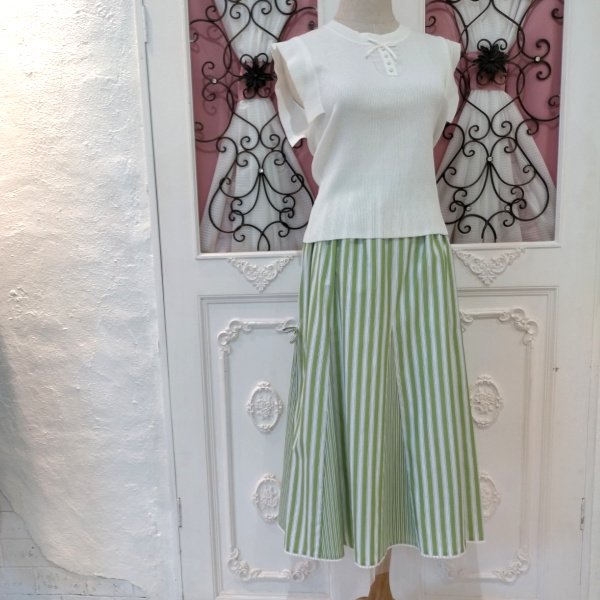 画像16: 【SuperBeauty  】裾チュールストライプ柄スカート《送料220円代引は通常送料》 (16)