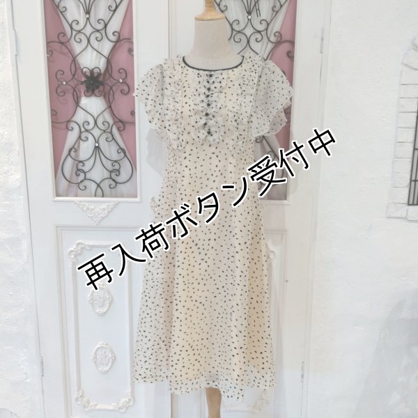 画像1: 【●半額以下！超特価！！● 】フロッキープリントドット柄ワンピース (1)
