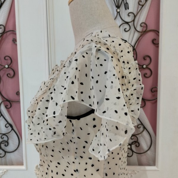 画像6: 【SuperBeauty  】フロッキープリントドット柄ワンピース (6)