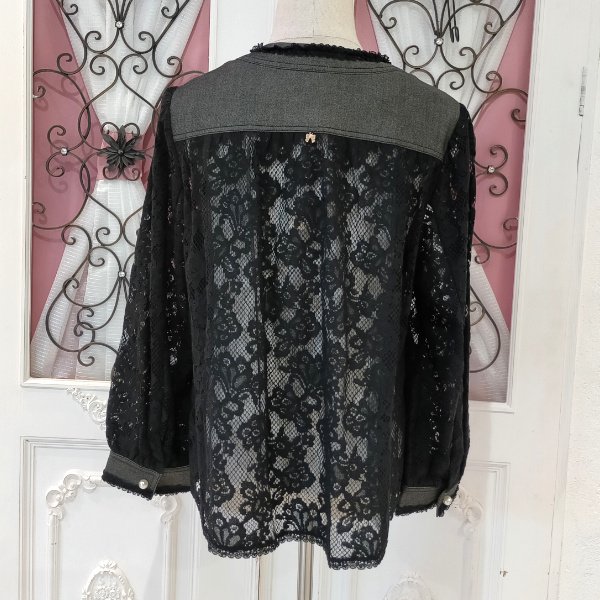 画像7: 【SuperBeauty  】★デニム×レース使いジャケット (7)