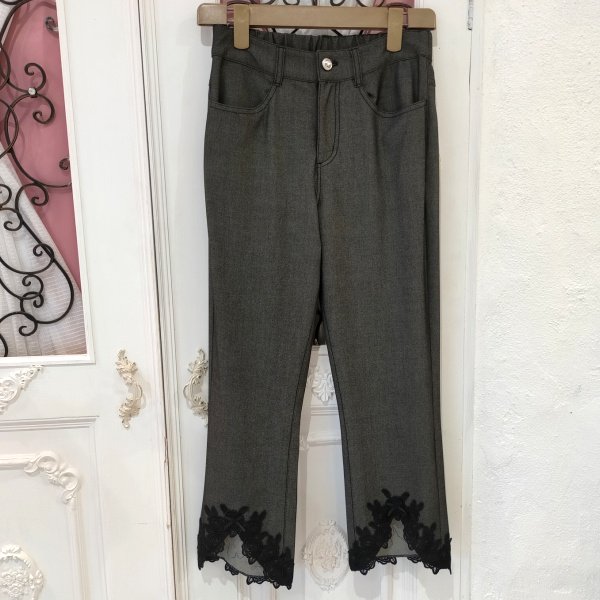画像9: 【SALE 50%OFF＋ポイント利用可 】★裾レースデザインデニムパンツ (9)