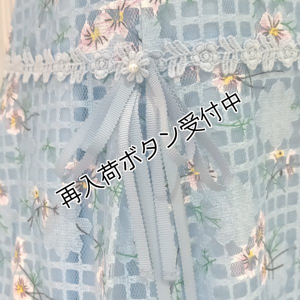 画像5: 【SuperBeauty  】格子柄×フラワープリントスクエアワンピース (5)