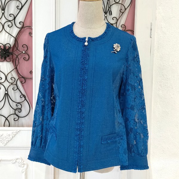 画像10: 【SuperBeauty  】★デニム×レース使いジャケット (10)