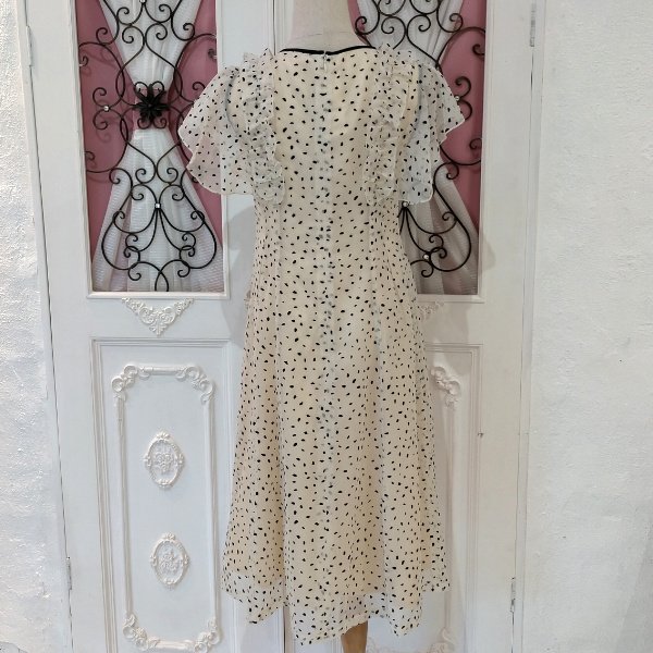 画像7: 【SuperBeauty  】フロッキープリントドット柄ワンピース (7)