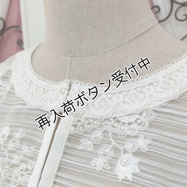 画像4: 【SuperBeauty  】ノーカラーレースブラウスジャケット (4)