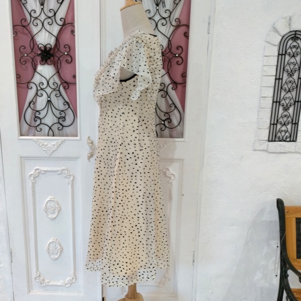 画像5: 【SuperBeauty  】フロッキープリントドット柄ワンピース (5)