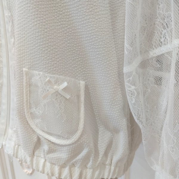 画像12: 【SuperBeauty  】レース×サッカー地切替パーカー (12)