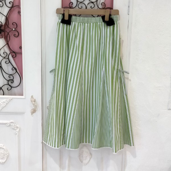 画像11: 【SuperBeauty  】裾チュールストライプ柄スカート《送料220円代引は通常送料》 (11)