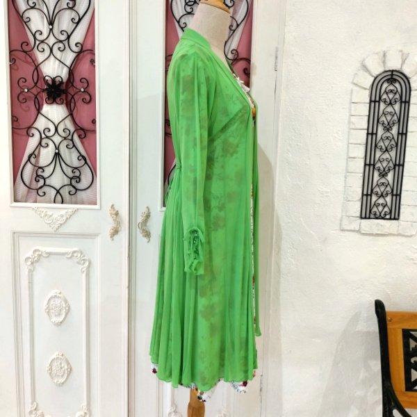 画像2: 【超特価 3,900円＜在庫限り＞クーポン/POINT不可】袖パール付パワーネット素材カーディガン《送料220円代引は通常送料》 (2)