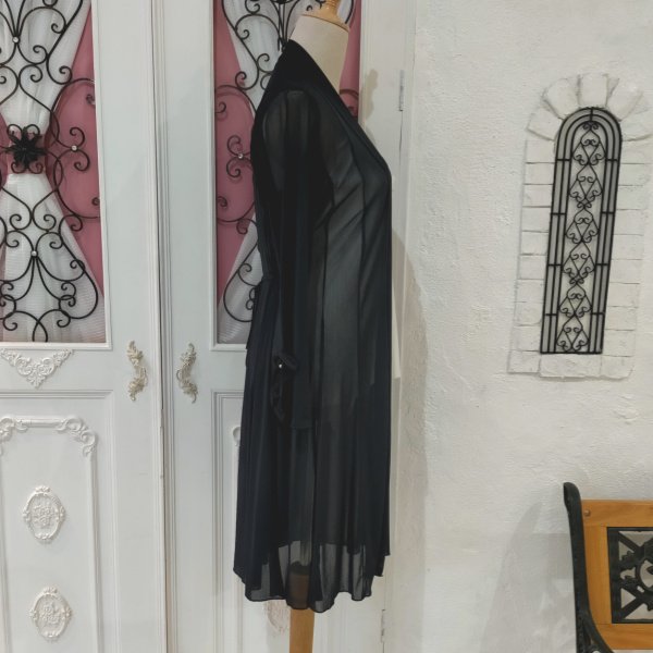 画像16: 【超特価 3,900円＜在庫限り＞クーポン/POINT不可】袖パール付パワーネット素材カーディガン《送料220円代引は通常送料》 (16)