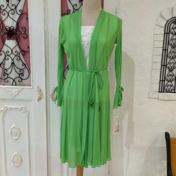 画像6: 【超特価 3,900円＜在庫限り＞クーポン/POINT不可】袖パール付パワーネット素材カーディガン《送料220円代引は通常送料》 (6)