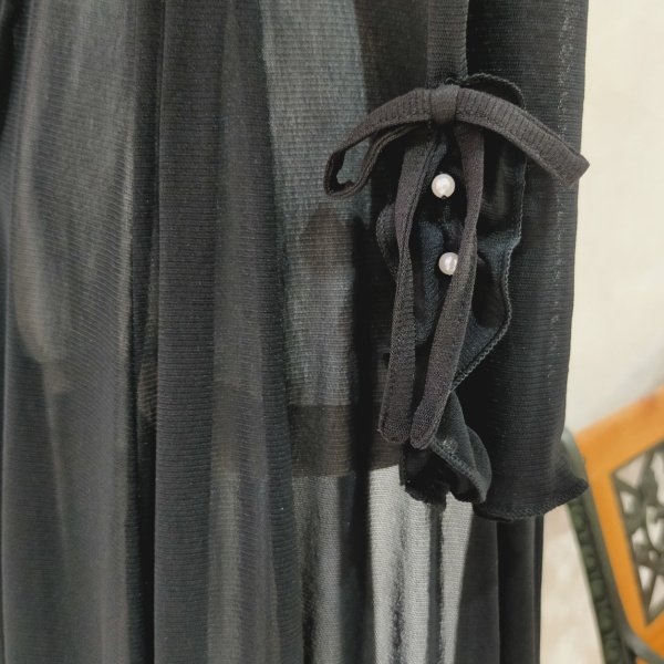 画像17: 【超特価 3,900円＜在庫限り＞クーポン/POINT不可】袖パール付パワーネット素材カーディガン《送料220円代引は通常送料》 (17)