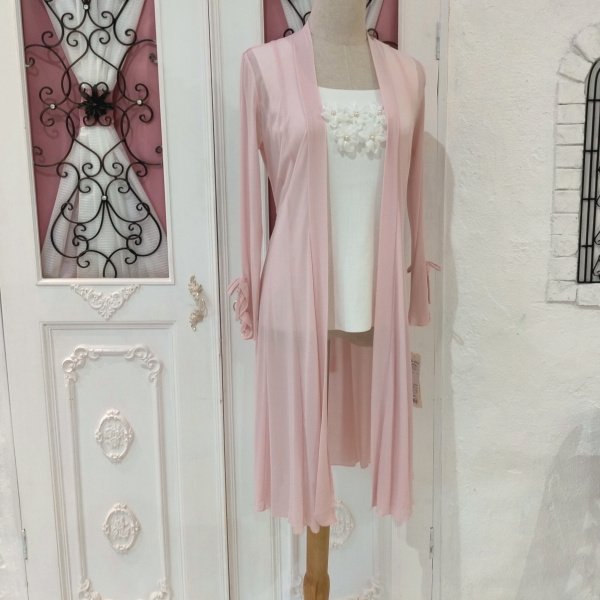 画像11: 【超特価 3,900円＜在庫限り＞クーポン/POINT不可】袖パール付パワーネット素材カーディガン《送料220円代引は通常送料》 (11)