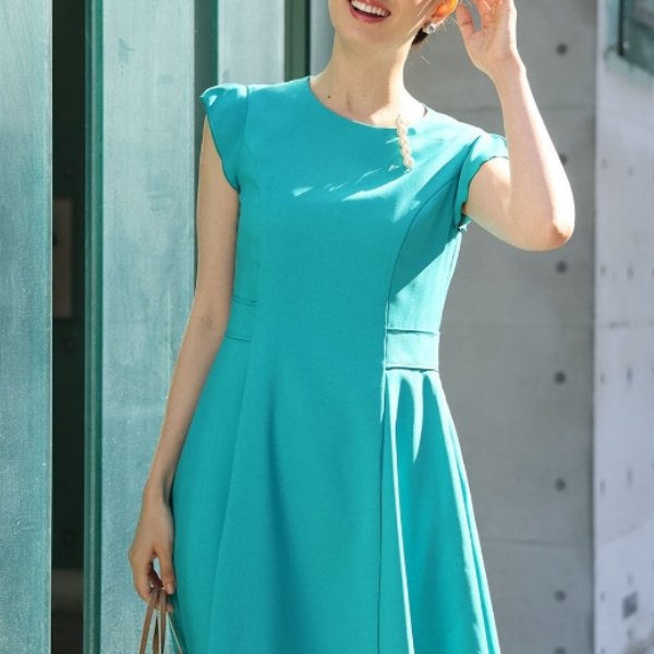 画像2: 【50%OFF＋ポイント利用可 Pont Neuf 2024】手洗い可 接触冷感 キャップスリーブフィット＆フレアシルエットワンピース＜送料無料＞ (2)