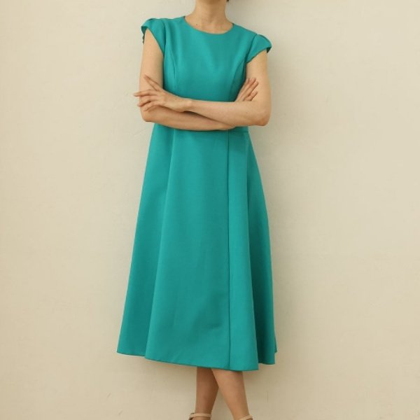 画像3: 【50%OFF＋ポイント利用可 Pont Neuf 2024】手洗い可 接触冷感 キャップスリーブフィット＆フレアシルエットワンピース＜送料無料＞ (3)