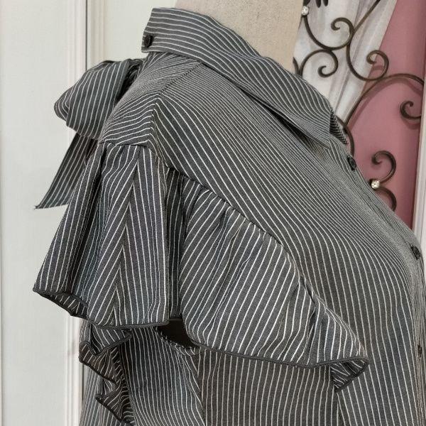 画像7: 【50%OFF+ポイント利用可 Eclatant 2024】バックリボンのストライプブラウス <EC241008>《送料220円代引は通常送料》 (7)