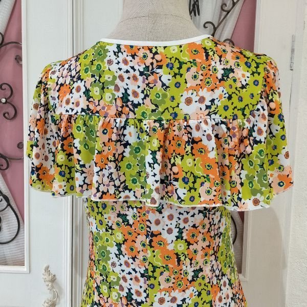 画像9: 【SuperBeauty  】ショルダー小花プリントロングワンピース (9)