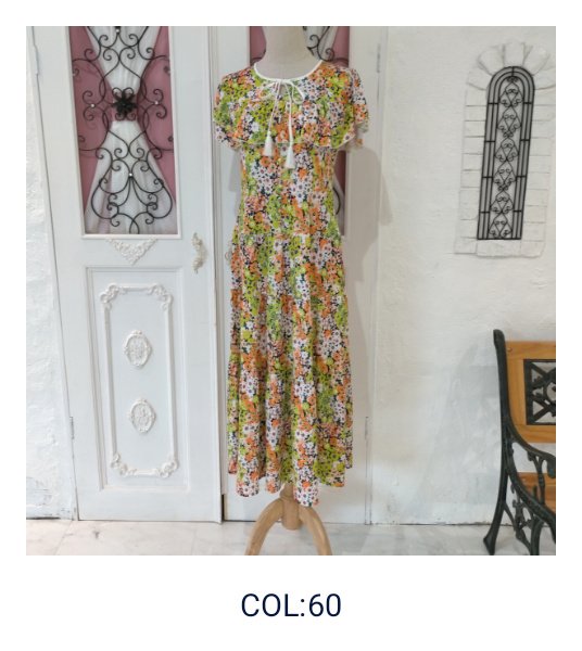 画像2: 【SuperBeauty  】ショルダー小花プリントロングワンピース (2)