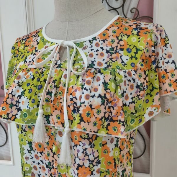 画像3: 【SuperBeauty  】ショルダー小花プリントロングワンピース (3)